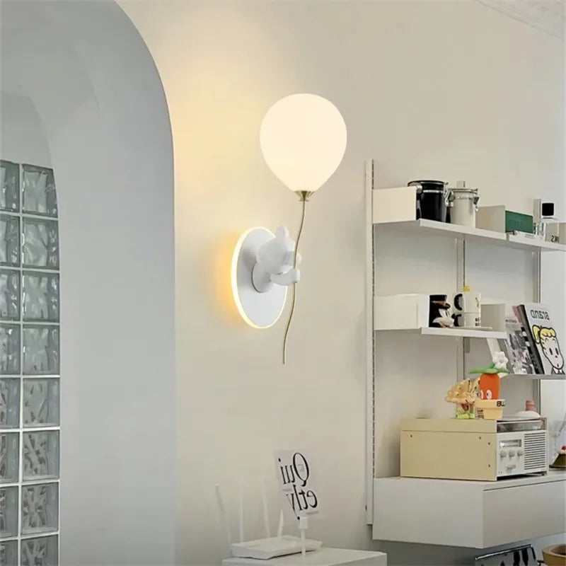 Bear Holding Balloon Wall Light - Floral Fawna