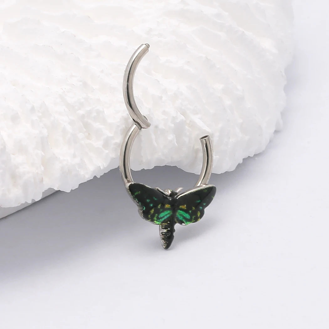 Moth Septum Nose Ring - Floral Fawna