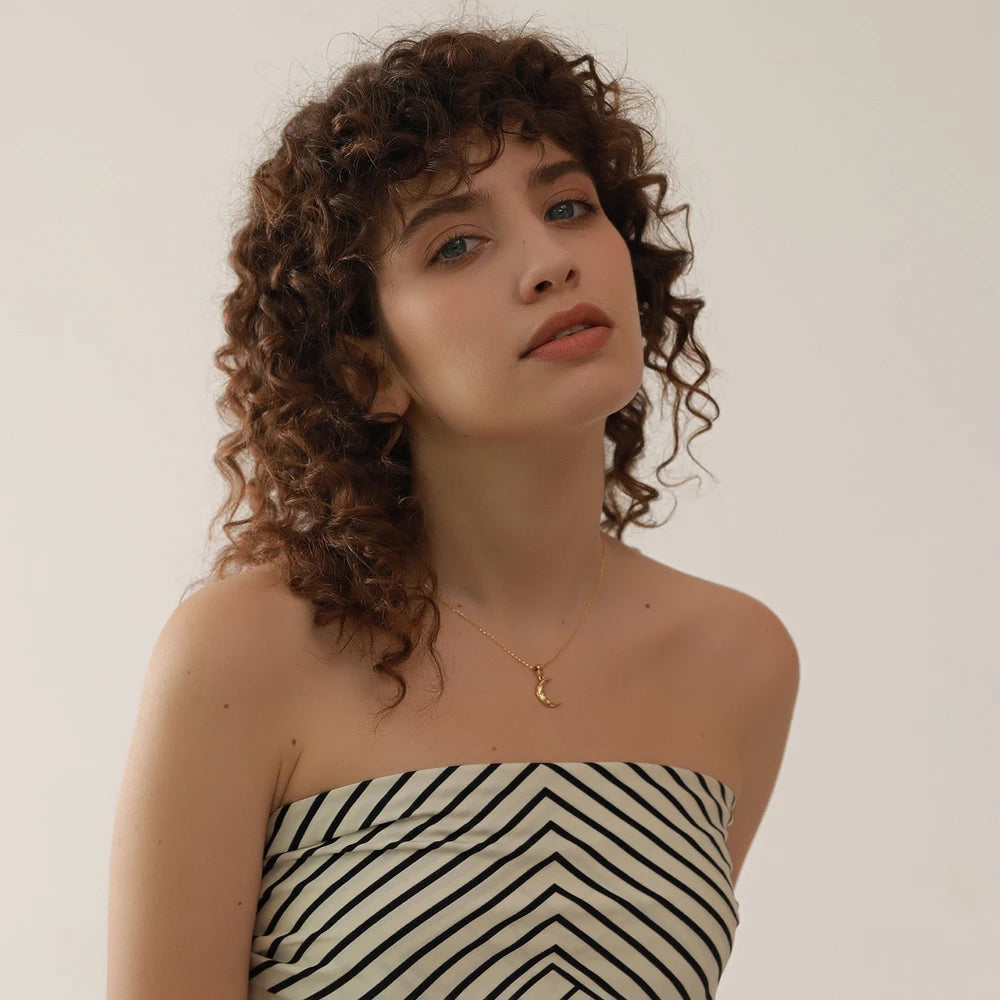 Crescent Moon & Star Necklace - Floral Fawna