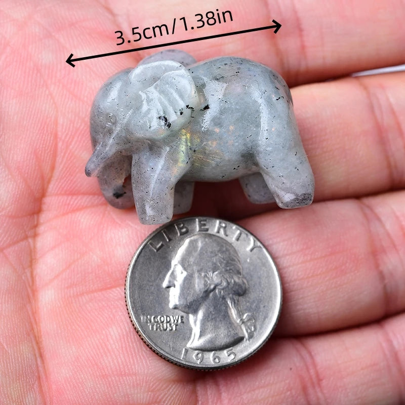 Crystal Carved Elephant - Floral Fawna