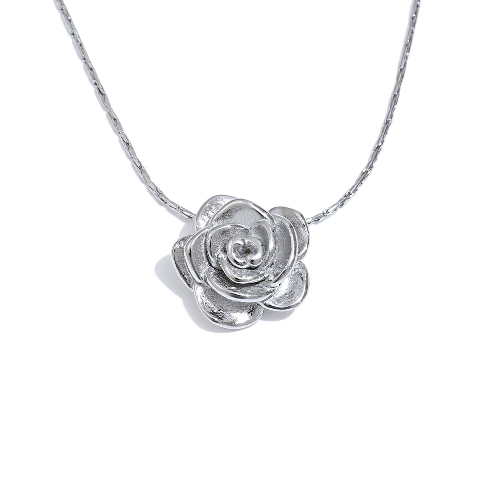 18K Gold Plated Rose Necklace - Floral Fawna
