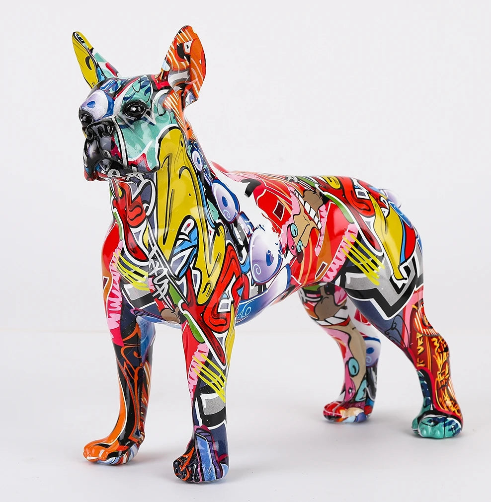 Abstract Boston Terrier Sculpture - Floral Fawna