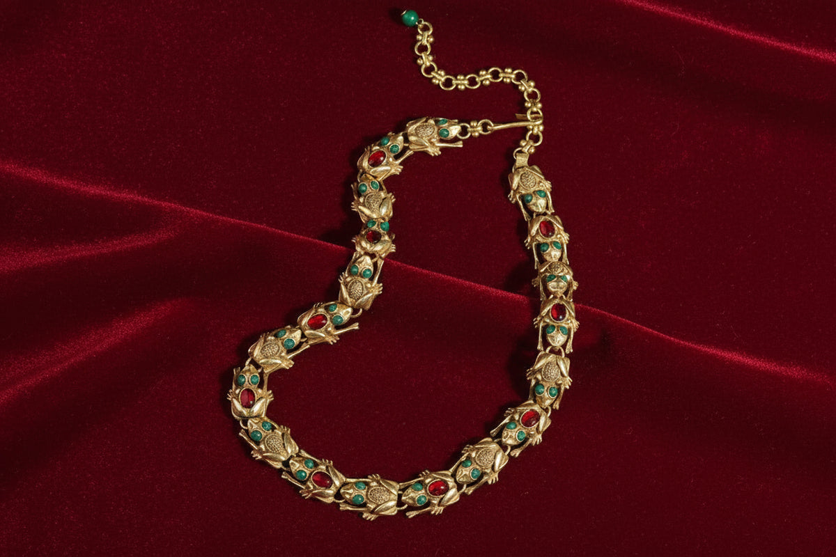 18K Gold Frog Plated Necklace