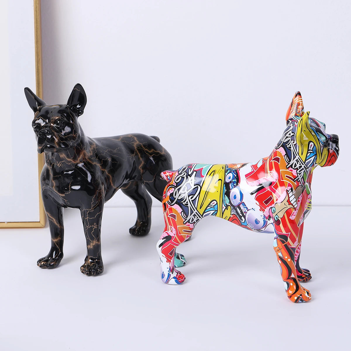 Abstract Boston Terrier Sculpture - Floral Fawna