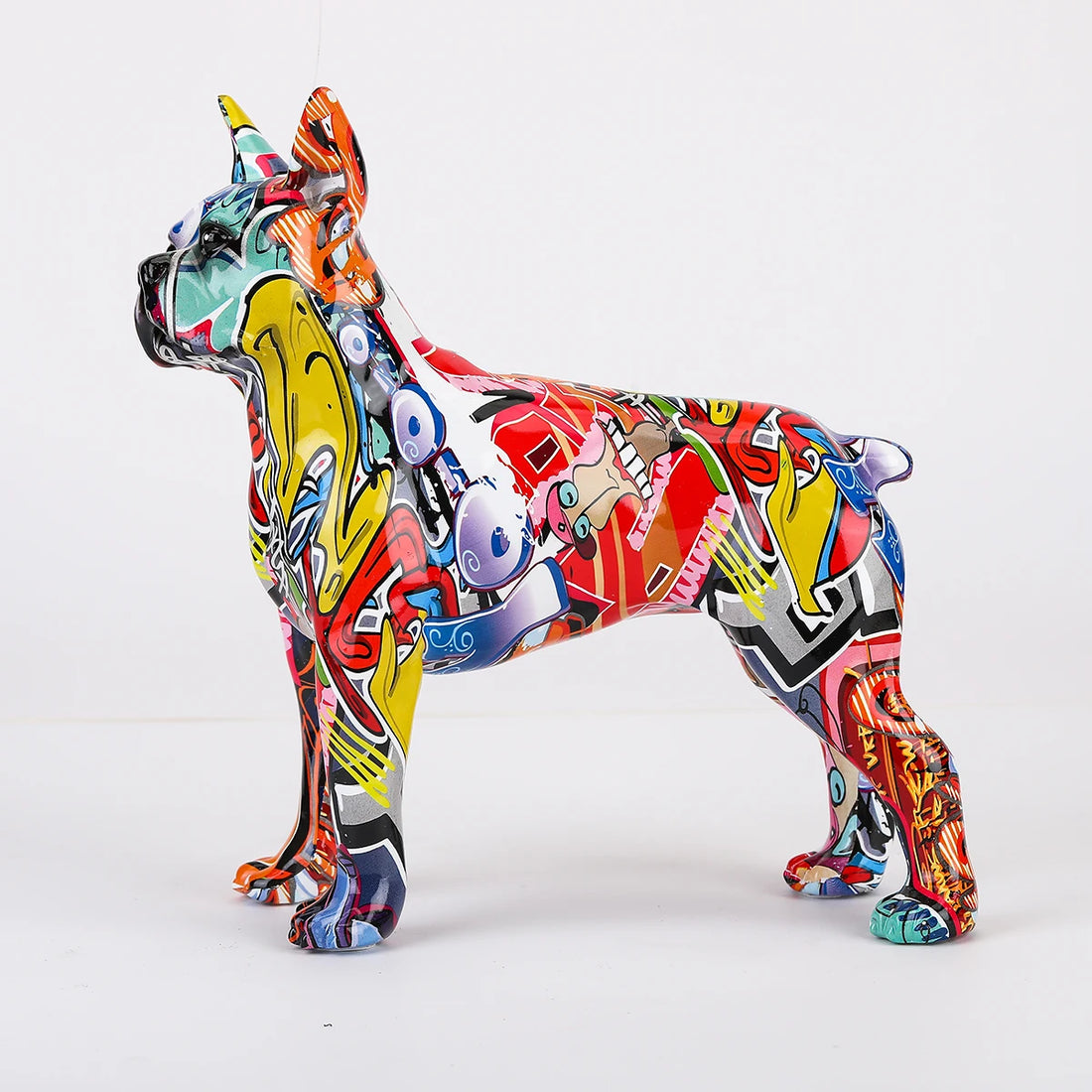 Abstract Boston Terrier Sculpture - Floral Fawna