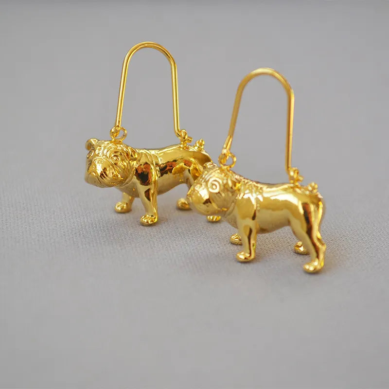 18K Gold Plated Dog Hoops - Floral Fawna