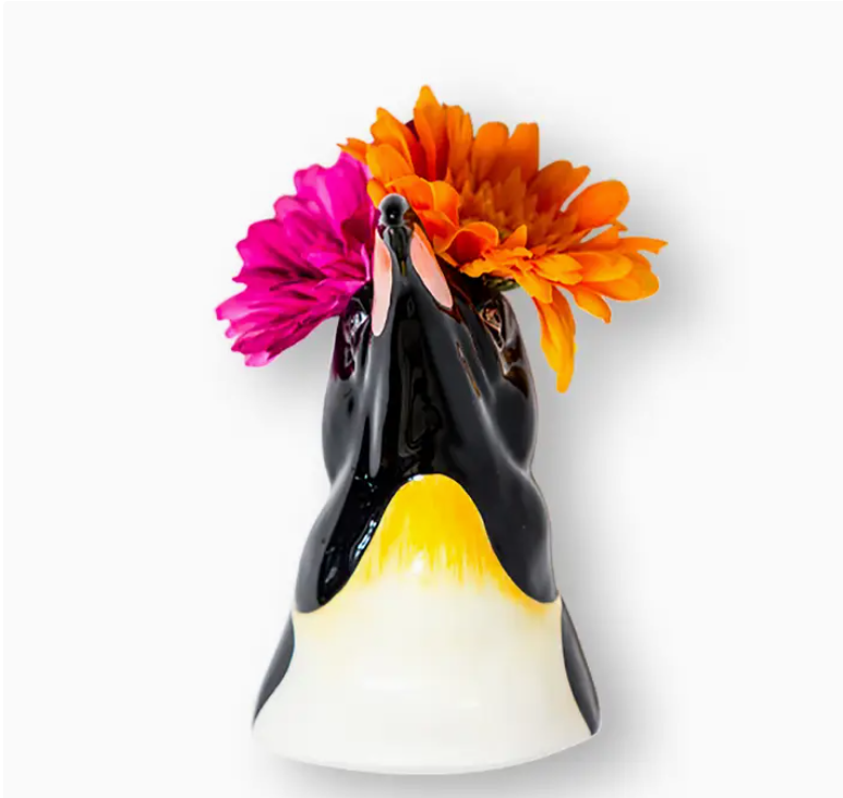 Ceramic Penguin Wall Vase