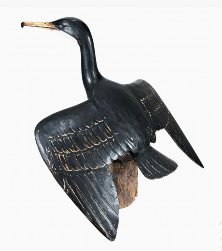 Wooden Cormorant Sculpture