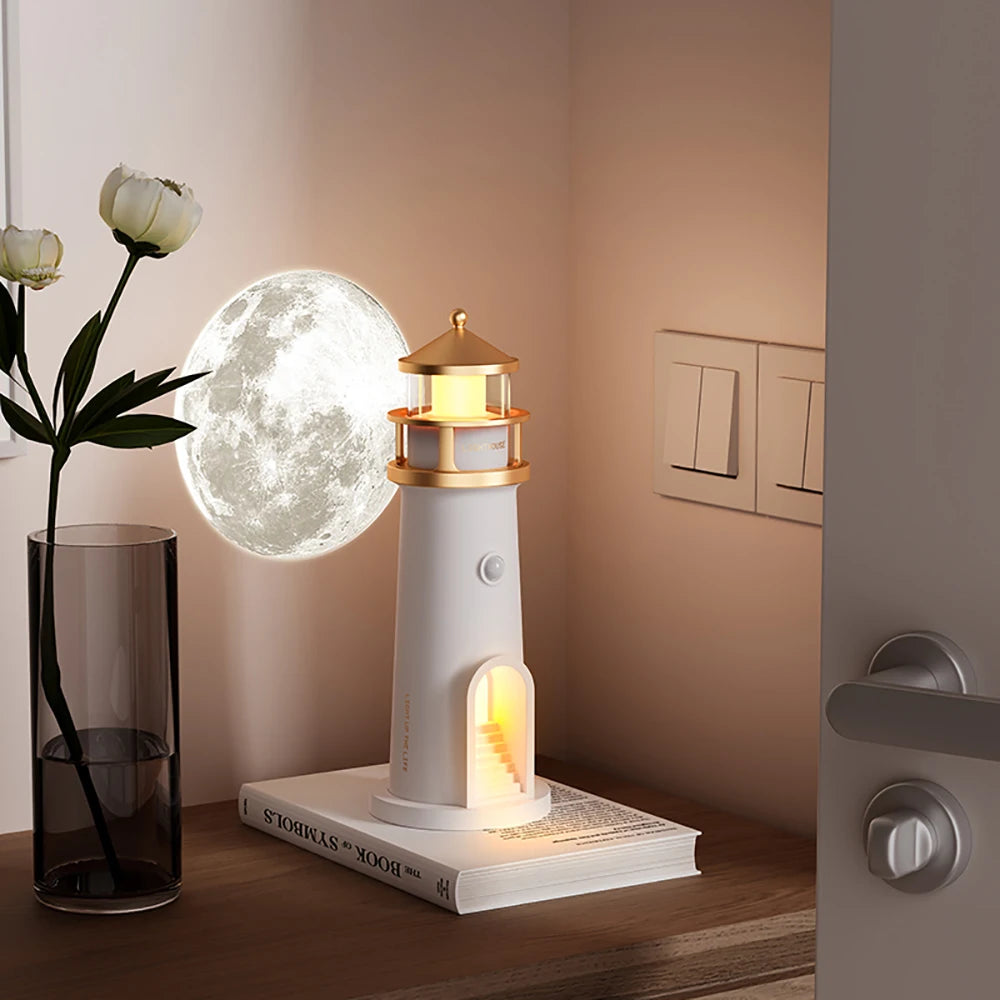 Lighthouse & Moon Projector - Floral Fawna