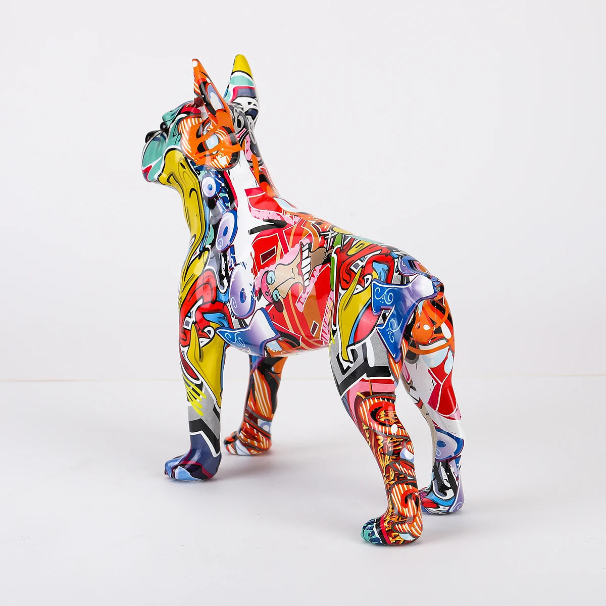Abstract Boston Terrier Sculpture - Floral Fawna