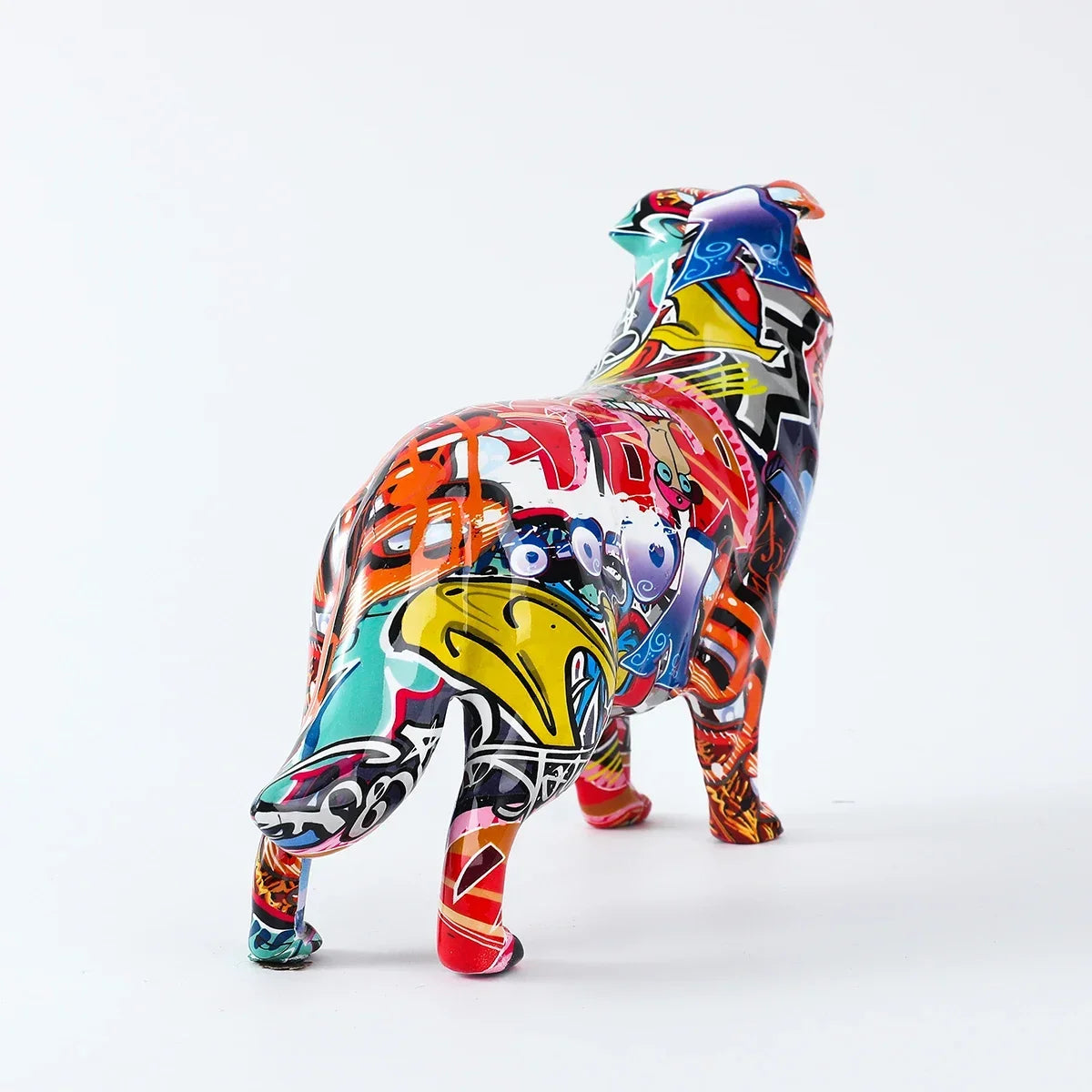 Abstract Border Collie Sculpture - Floral Fawna