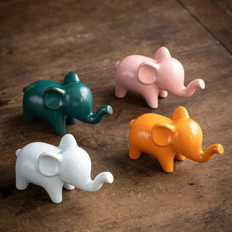 Ceramic Elephant Ornament - Floral Fawna