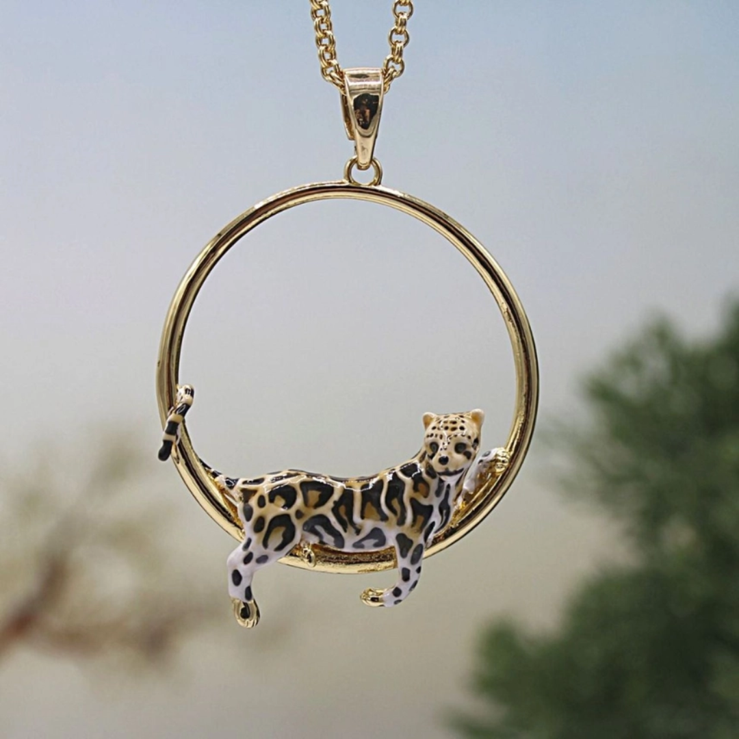 Leopard Hoop Necklace
