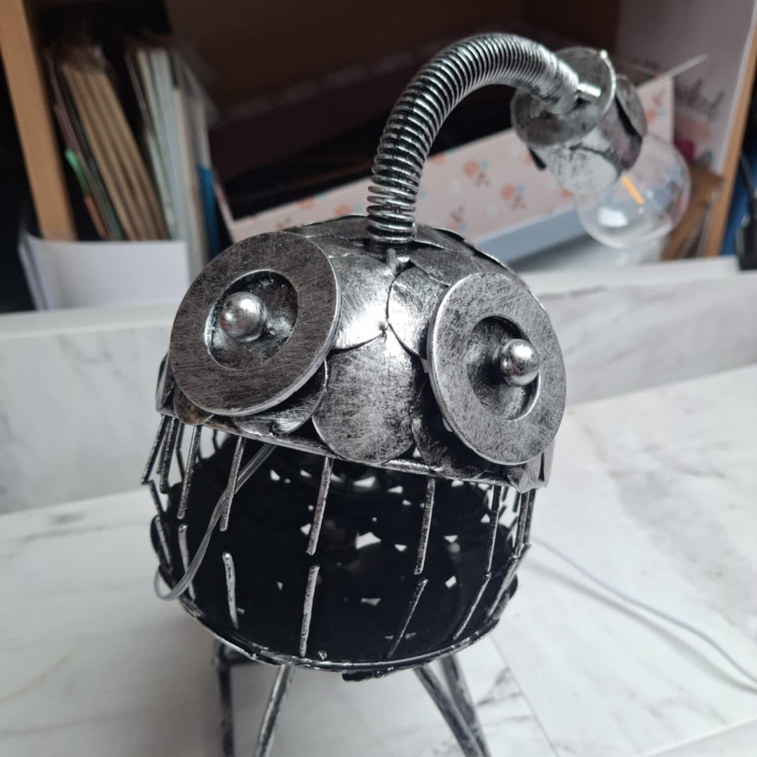 Iron Angler Fish Table Lamp - Floral Fawna