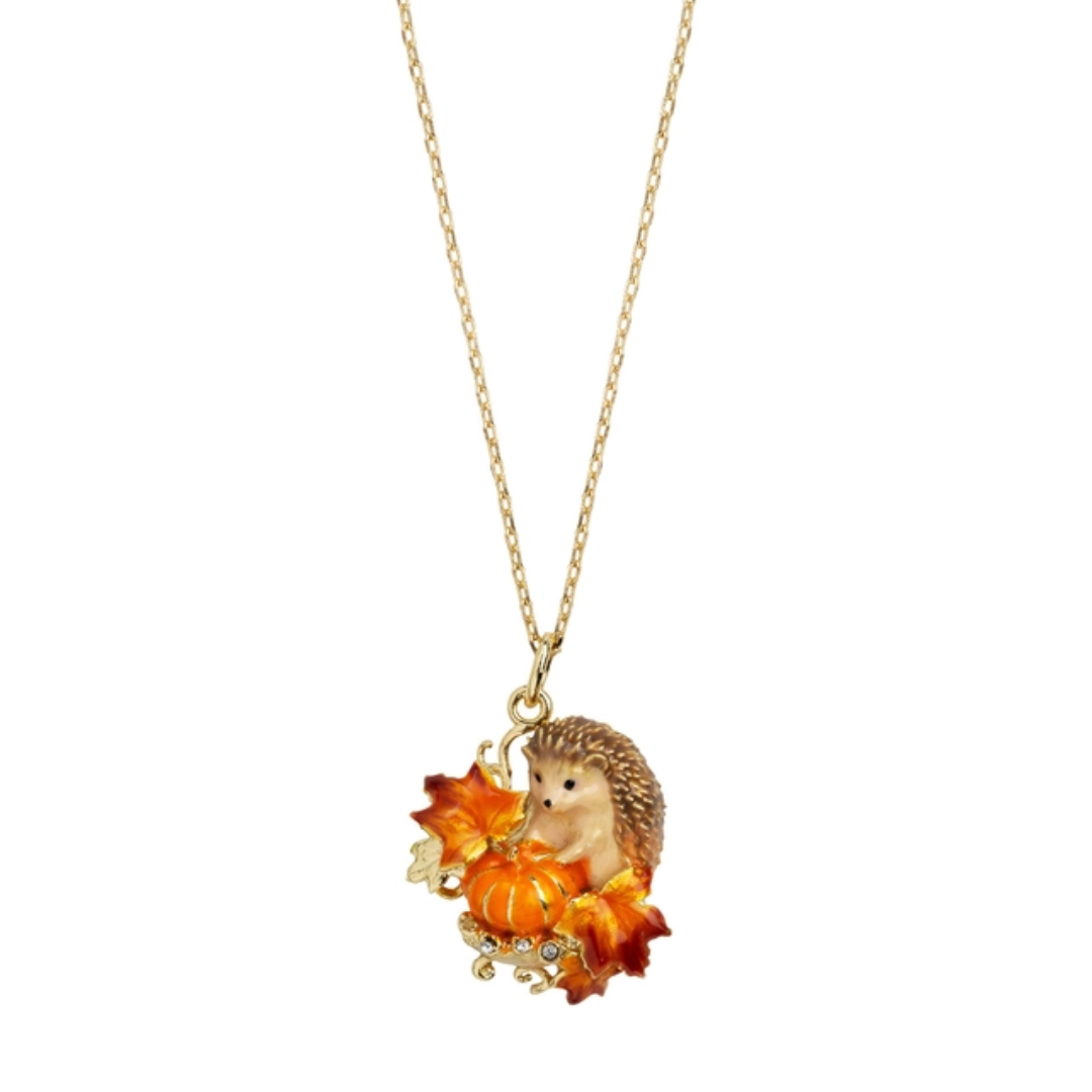 Hedgehog & Pumpkin Necklace