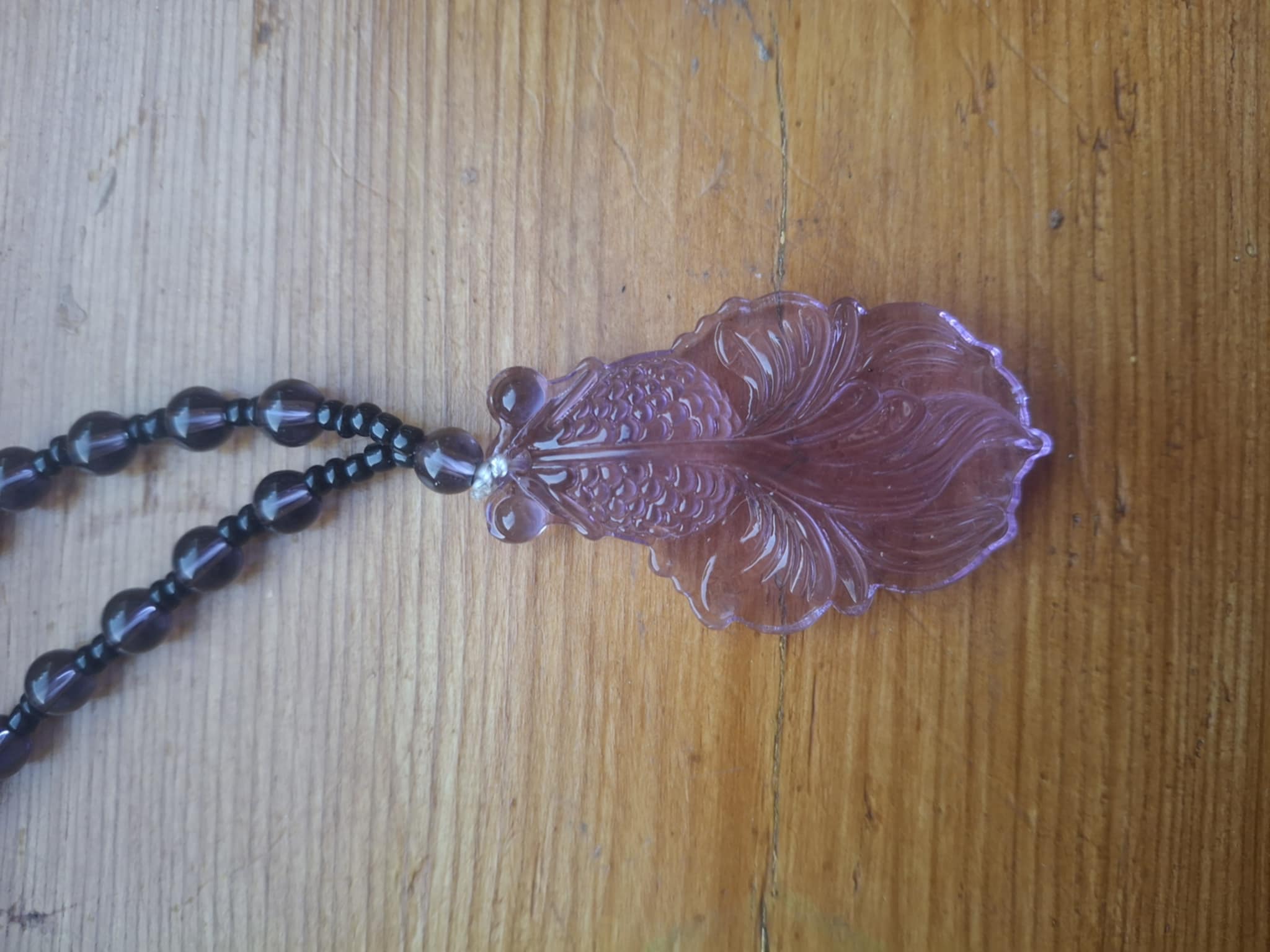Fluorite Stone Fish Necklace - Floral Fawna