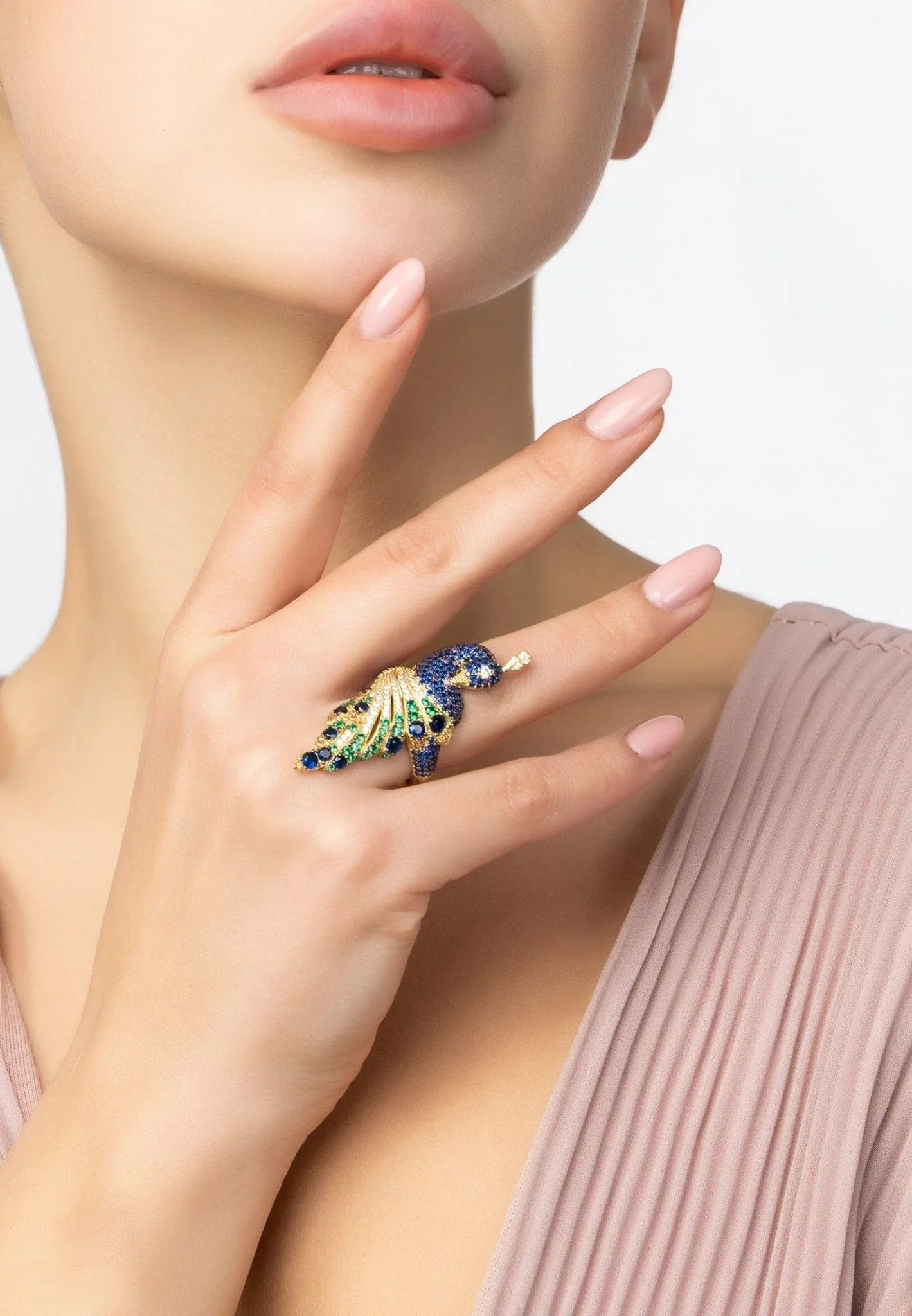 Gold Peacock Cocktail Ring