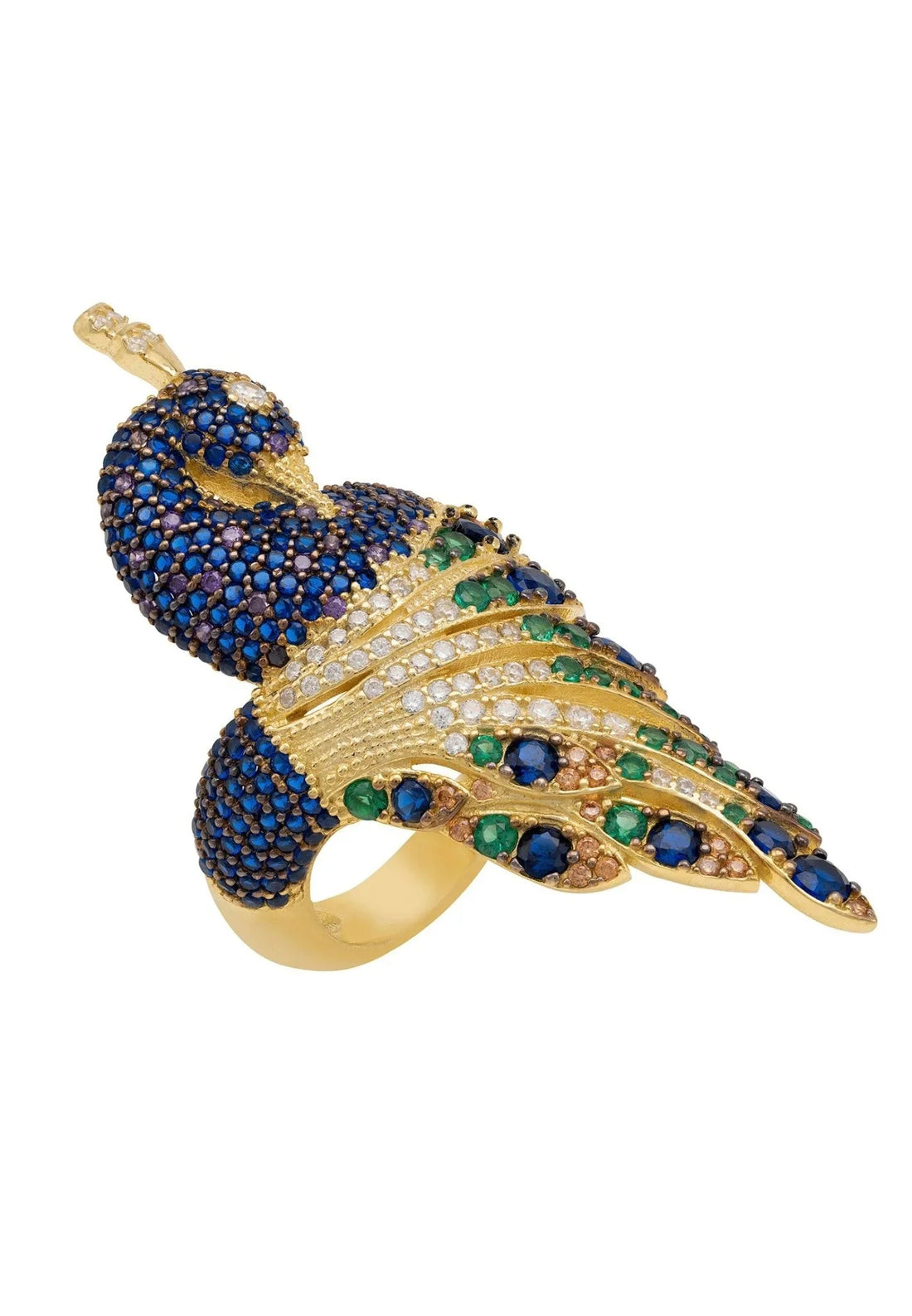 Gold Peacock Cocktail Ring