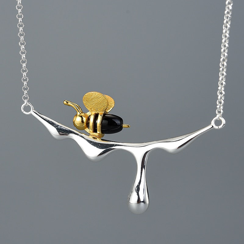 Bee & Honey Dripping Necklace - Floral Fawna