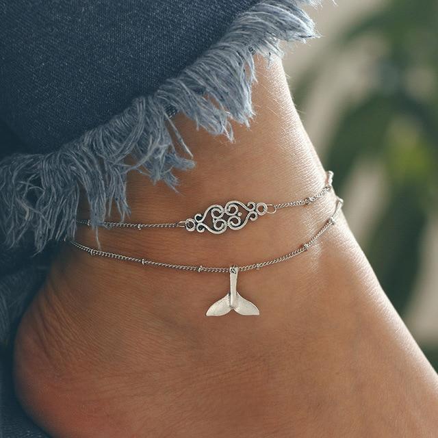 Boho Beach Wave & Shell Anklets - Floral Fawna