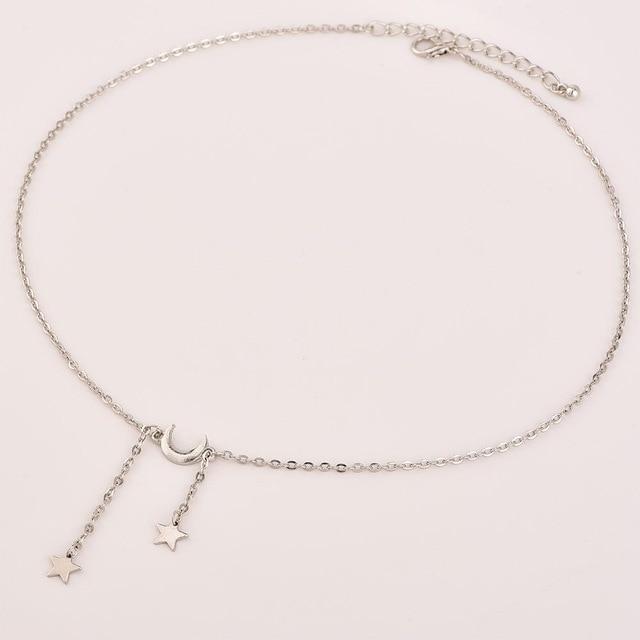 Celestial Moon & Stars Necklace - Floral Fawna