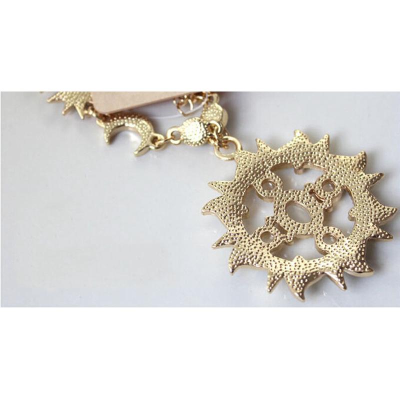 Celestial Sun & Moon Crystal Necklace - Floral Fawna