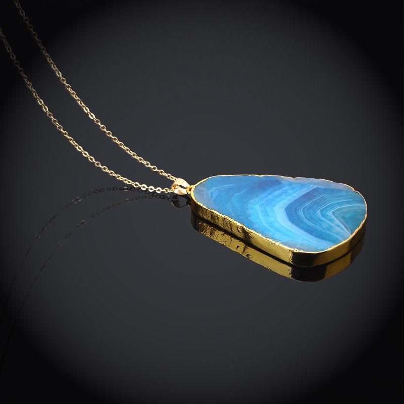 Colorful Irregular Shaped Agate Necklace - Floral Fawna