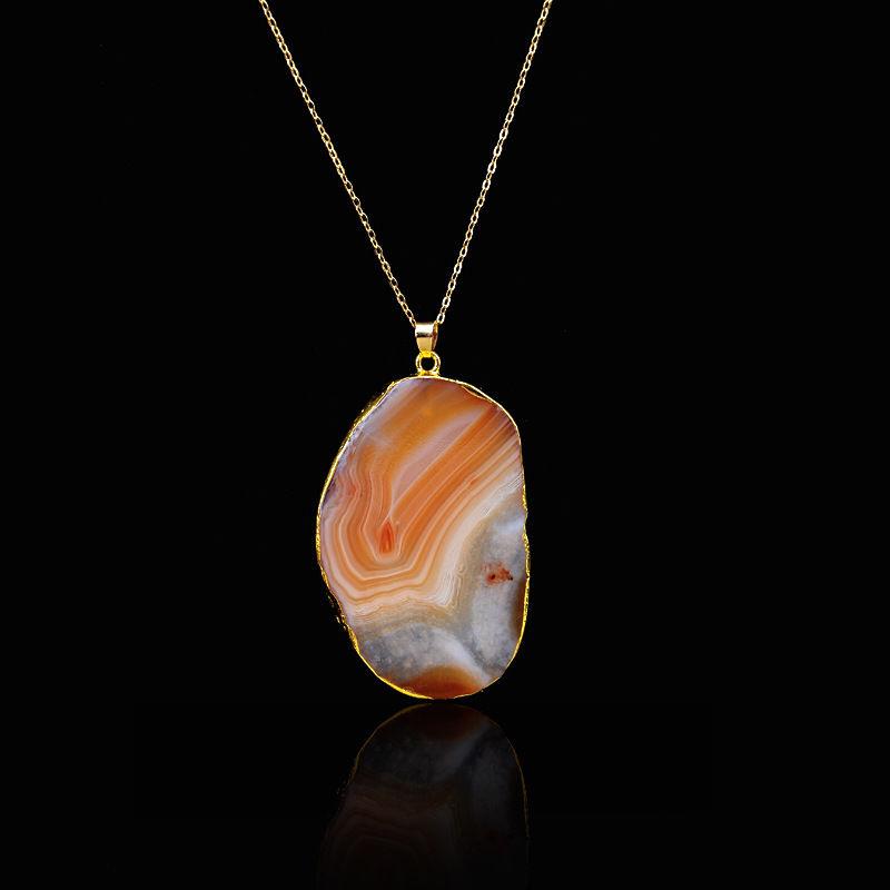 Colorful Irregular Shaped Agate Necklace - Floral Fawna