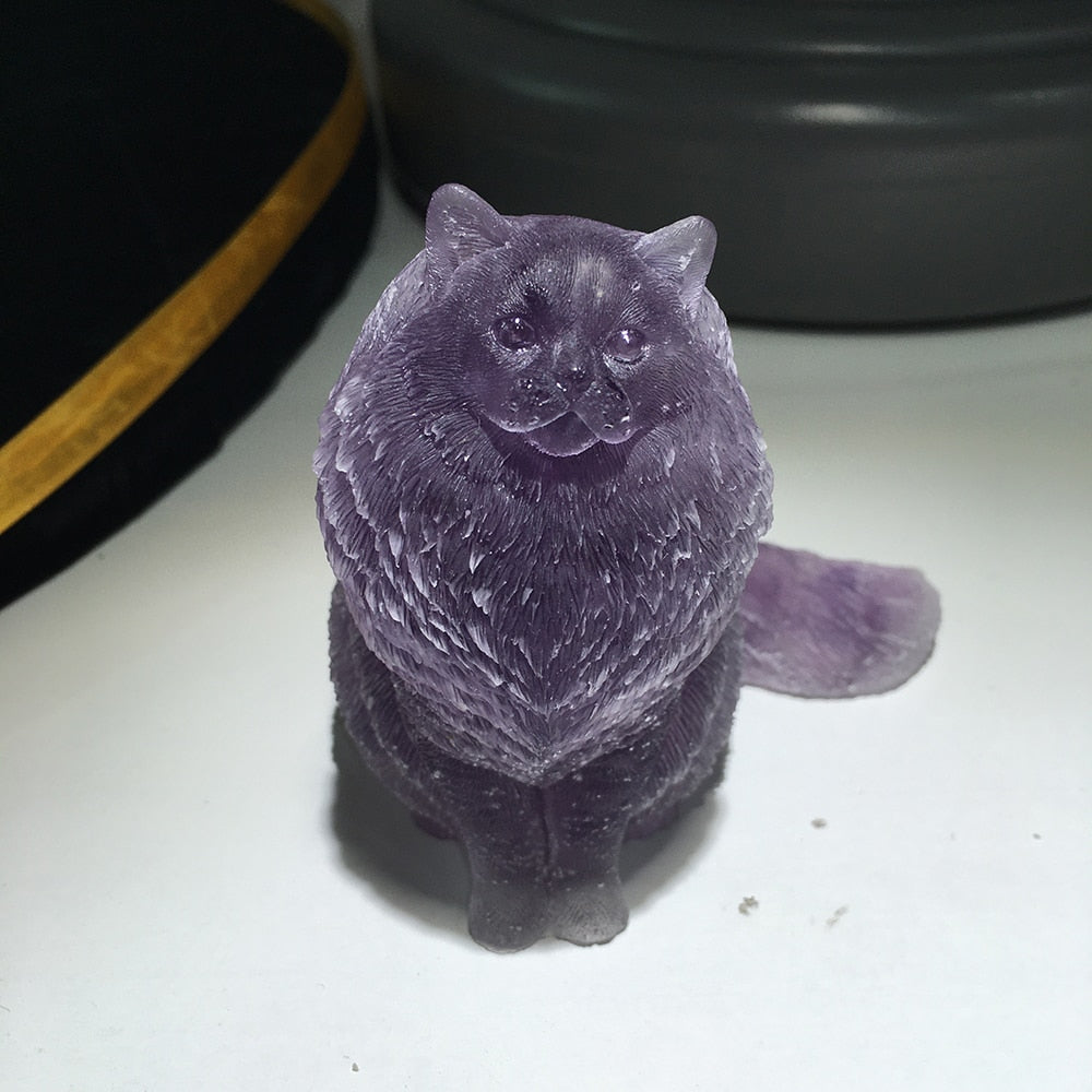 Crushed Stone Crystal Cat - Floral Fawna