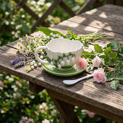 Ceramic Lily of The Valley Mug &amp; Saucer