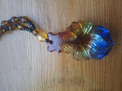 Fluorite Stone Fish Necklace - Floral Fawna