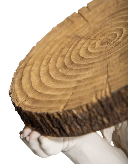 Bulldog &amp; Tree Trunk Side Table - Floral Fawna