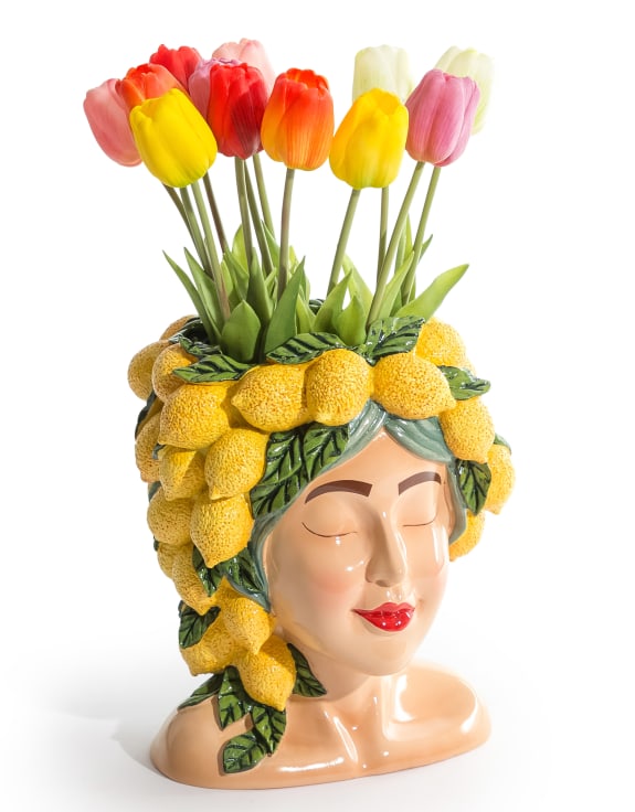 Lemon Lady Vase - Floral Fawna