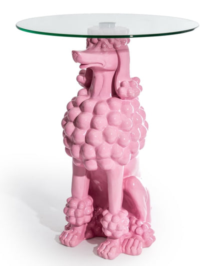 Pink Poodle Glass Coffee Table - Floral Fawna