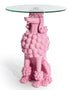 Pink Poodle Glass Coffee Table - Floral Fawna