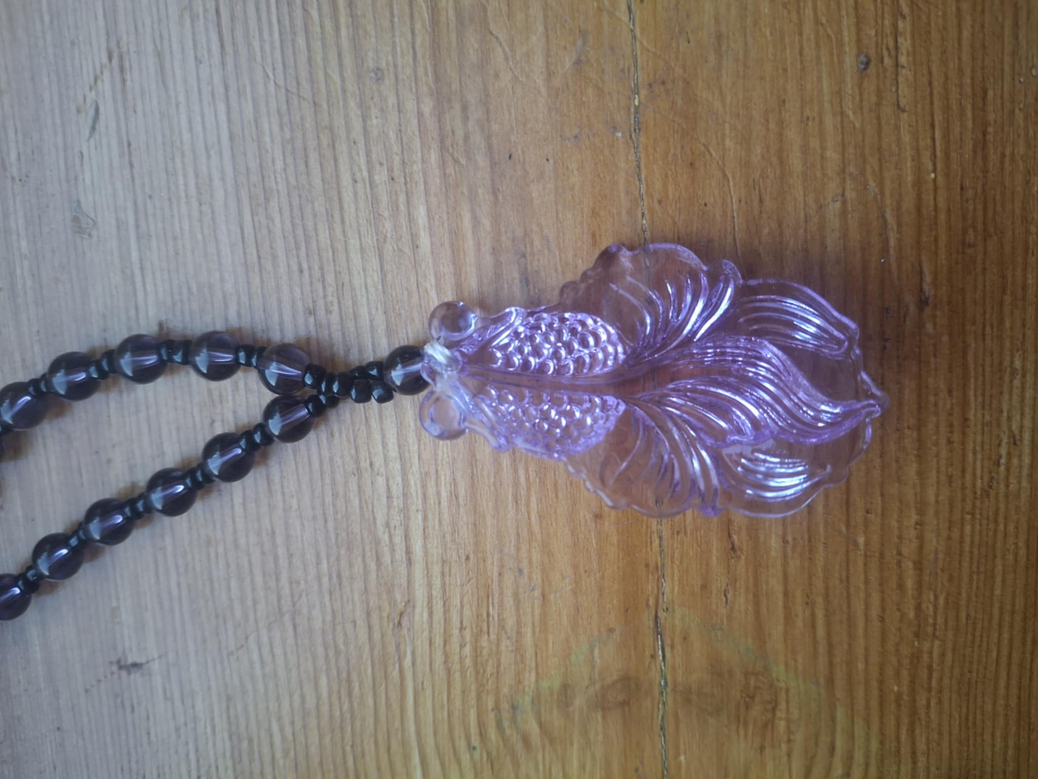 Fluorite Stone Fish Necklace - Floral Fawna