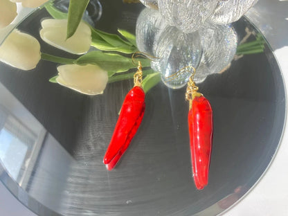 Dried Chilli Dangle Earrings - Floral Fawna