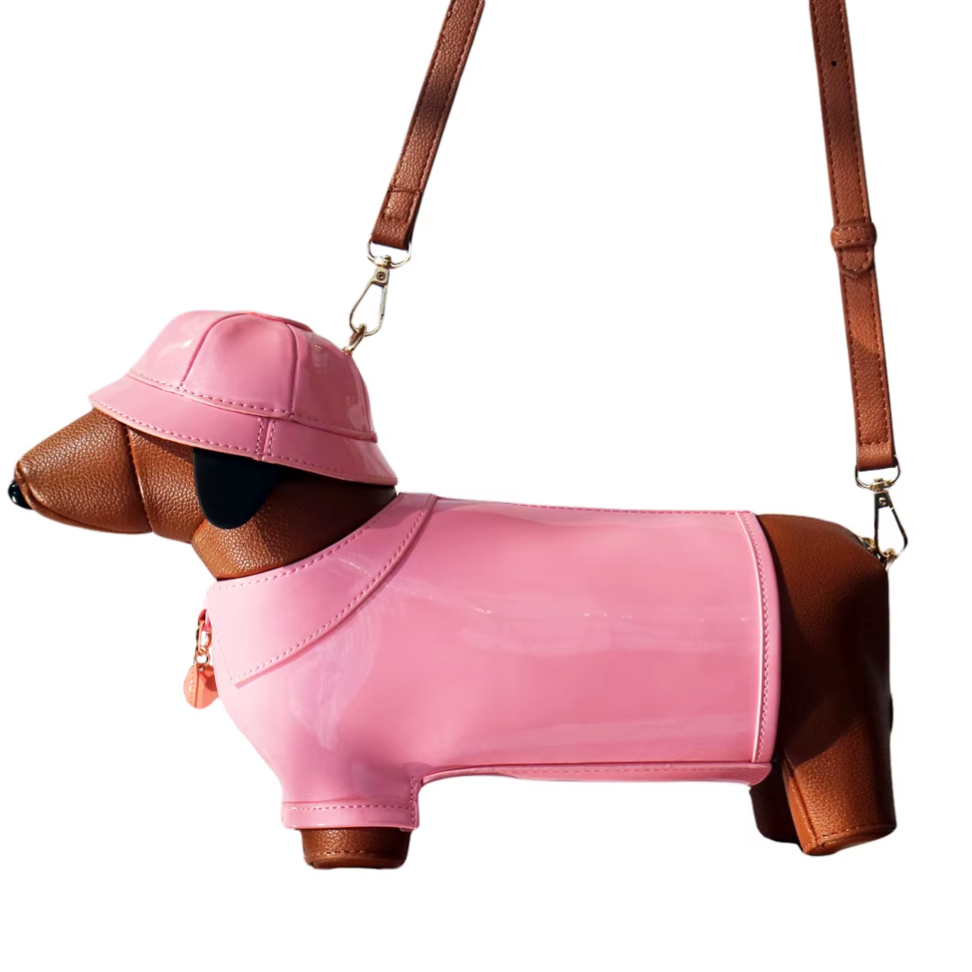 Dachshund In Rain Coat Crossbody Bag