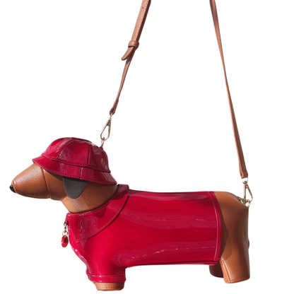 Dachshund In Rain Coat Crossbody Bag