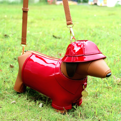 Dachshund In Rain Coat Crossbody Bag