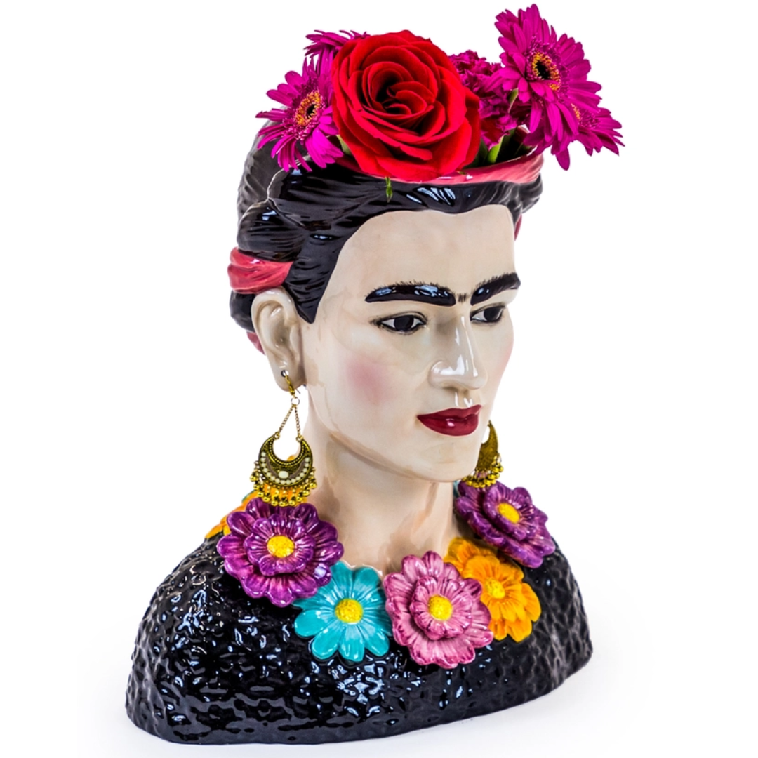 Ceramic Frida Kahlo Planter - Floral Fawna