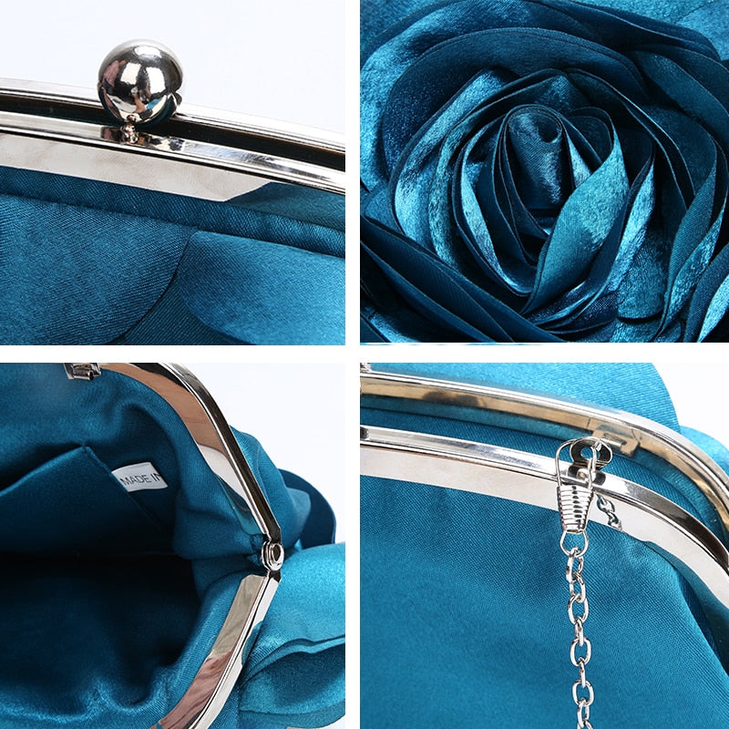 3D Rose Clutch Bag - Floral Fawna