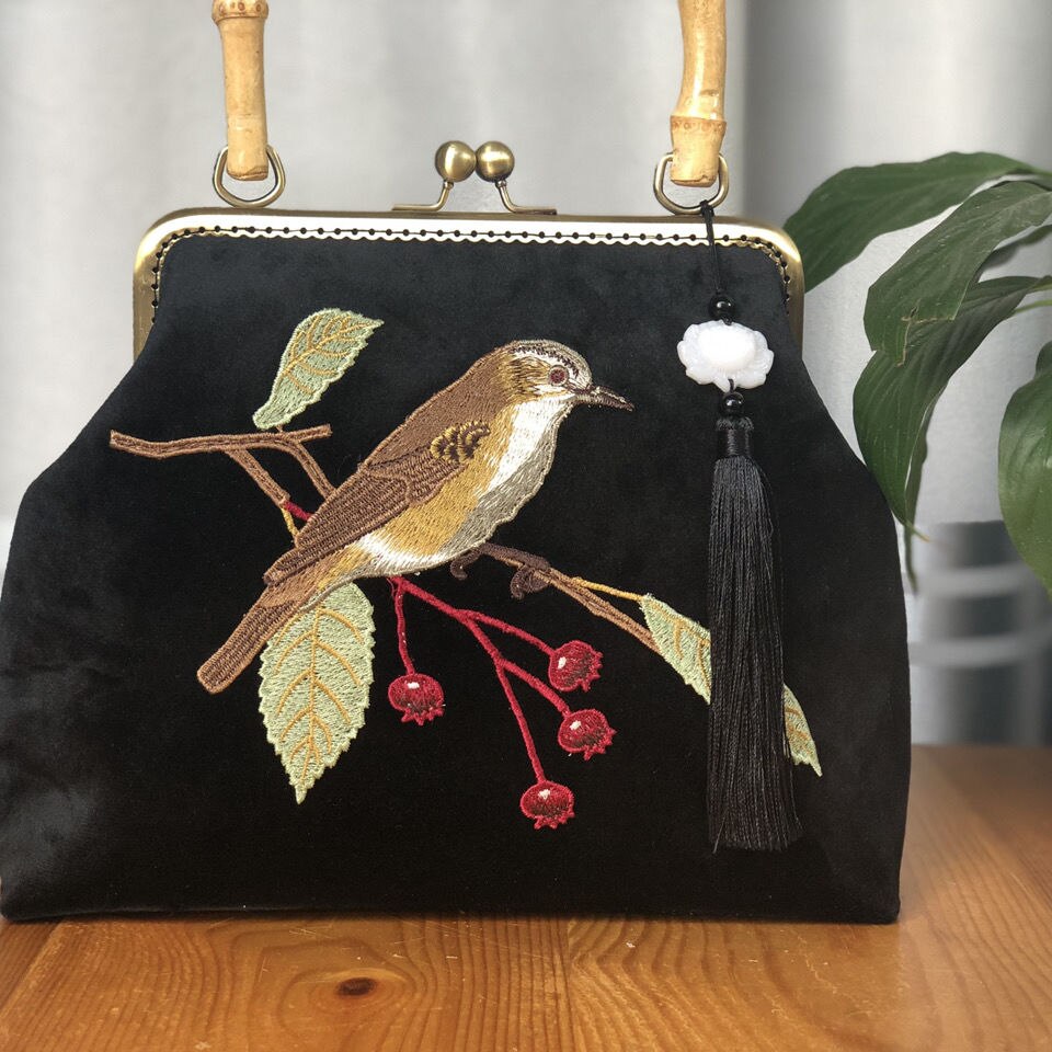 Embroidered Bird Bag - Floral Fawna