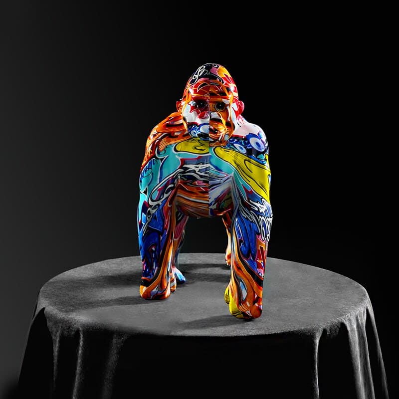 Abstract Gorilla Sculpture - Floral Fawna