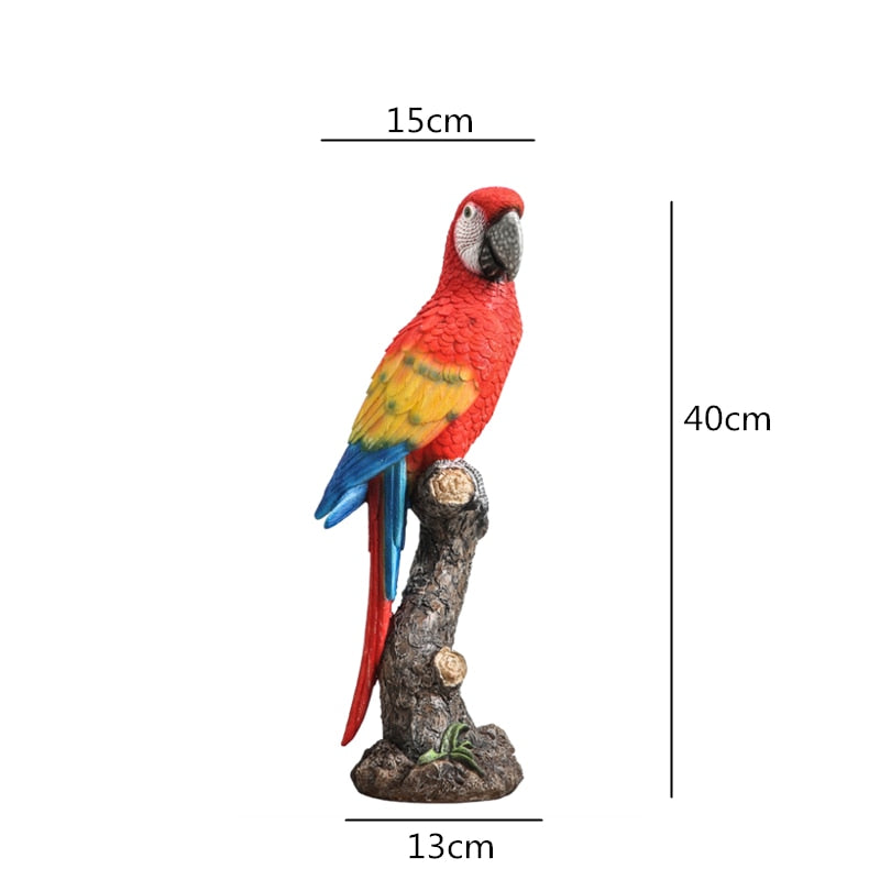 Scarlet Macaw Parrot Ornament - Floral Fawna