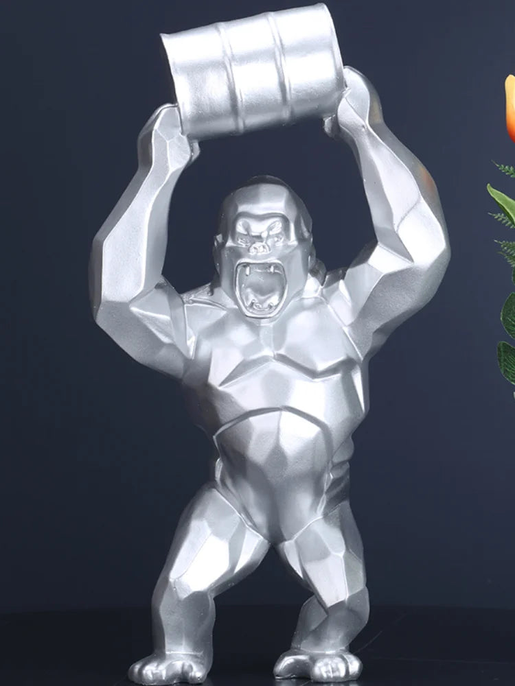 Angry Gorilla Sculpture - Floral Fawna