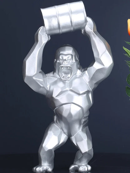 Angry Gorilla Sculpture - Floral Fawna