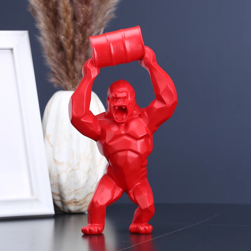 Angry Gorilla Sculpture - Floral Fawna
