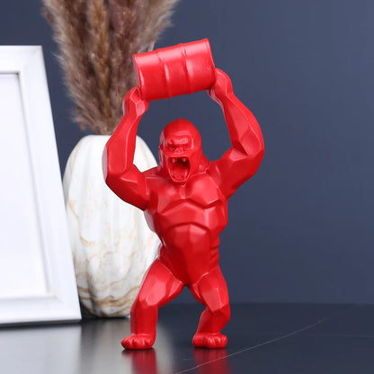 Angry Gorilla Sculpture - Floral Fawna