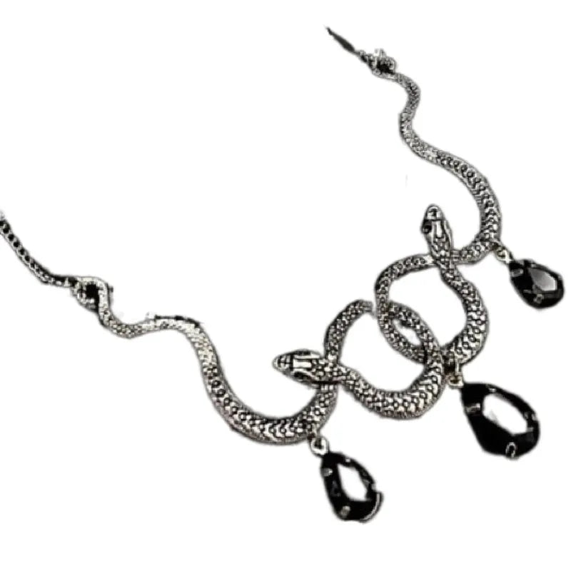 Entwined Snakes Waterdrop Necklace - Floral Fawna